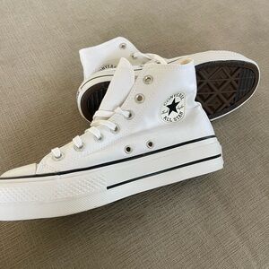 White Platform Converse// high tops
